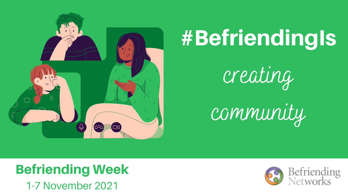 befriendingnet's tweet photo. It's 1 month to Befriending Week, we are calling on our members and supporters to share your view on what #BefriendingIs to you. 
Let's show how #BefriendingIs making an impact to people at all ages and stages of life.

Download this year's resource pack: https://t.co/lKOxGYZuCD https://t.co/56nuovflSp