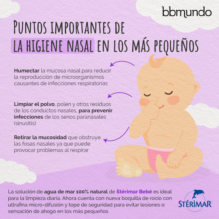 bbmundo_com's tweet photo. La nariz limpia, calienta y humedece el aire que respiramos. Si no tiene la higiene adecuada, podría provocar a tu pequeño problema al respirar. Como tos, vómito, pérdida de apetito y alteración del sueño.
#Sterimar #SterimarBebe https://t.co/0Kdl4f95Ta