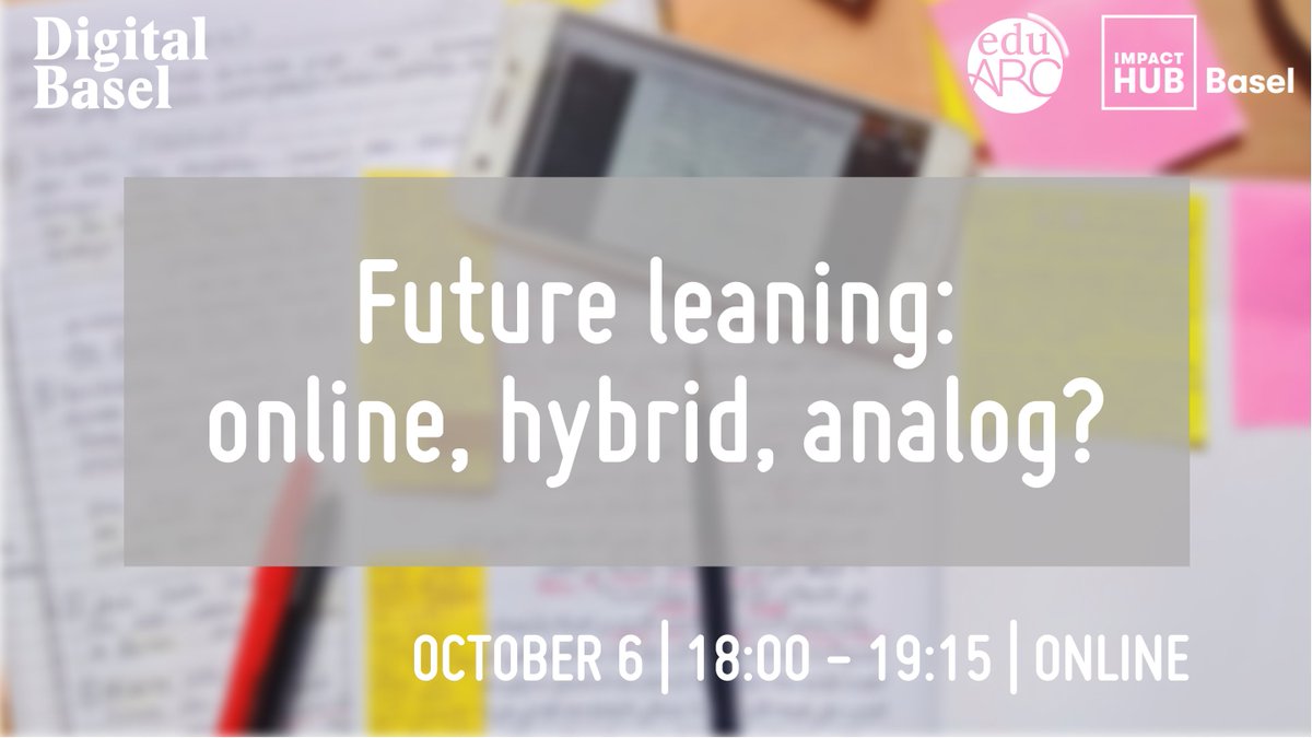DigitalBasel's tweet photo. 📚 This talk will give you insights into the paradigm shift, which we experience at the moment in education and learning and how the future of learning will look like.
➡️ Sign up here https://t.co/tmxUNmx0dv
#digitalbasel #digitaldays #swissdigitaldays #impacthubbasel #eduarch https://t.co/qTQtEovyRJ