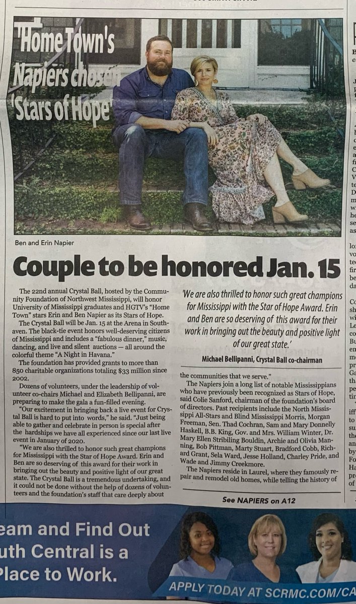 CFNM and our Stars of Hope, Erin & Ben, were featured on the front page of the Laurel Leader-Call! 🎉 Comment if you spot our story in a publication near you! @LaurelLeaderCal