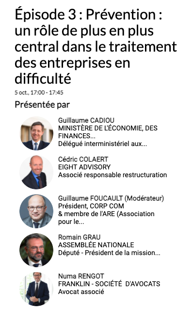 Option_Finance's tweet photo. [ÉVÉNEMENT] 

Suivez en direct le 3ème épisode de la Semaine du #Restructuring21 ▶️ https://t.co/9ctXIGIHkM sur la #prévention : un rôle de plus en plus central dans le traitement des #entreprises en difficulté (17h00-17h45) https://t.co/X05ArbV3h4