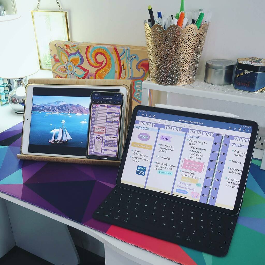 PrintStickShop's tweet photo. When after upgrading your iPad, instead of getting rid of it, you find other uses for it 😬
.
I use my older iPad Pro for my kid to take online classes + it’s my background music device 🌟 I do have other speakers, but then it’s another device to keep … https://t.co/oLhOBdTMuo https://t.co/6S9iakCySI
