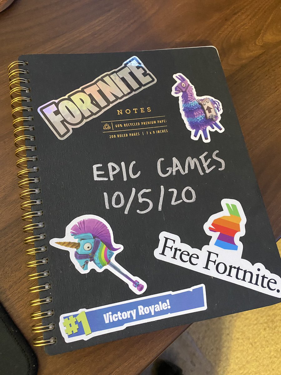 EpicGhosty's tweet photo. Todays my 1 year anniversary at Epic Games 🥳 In many ways working on #Fortnite has been a dream come true.

Wish I could show you all the fun notes I’ve collected in my notebook 🤫 https://t.co/lj48L4Sjya
