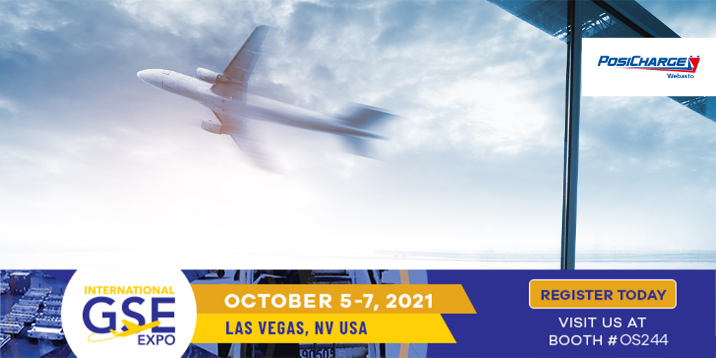 PosiCharge's tweet photo. Today is the first day of the International GSE Expo at Caesars Forum in Las Vegas. Find us at Booth #OS244. Learn about our line of Smart Fast Charging Systems for Electric Airport Ground Support Equipment: https://t.co/FlHM4f8Jrw #PosiCharge #AirportGroundSupport #GSEExpo2021 https://t.co/IMCcOlN0Ja