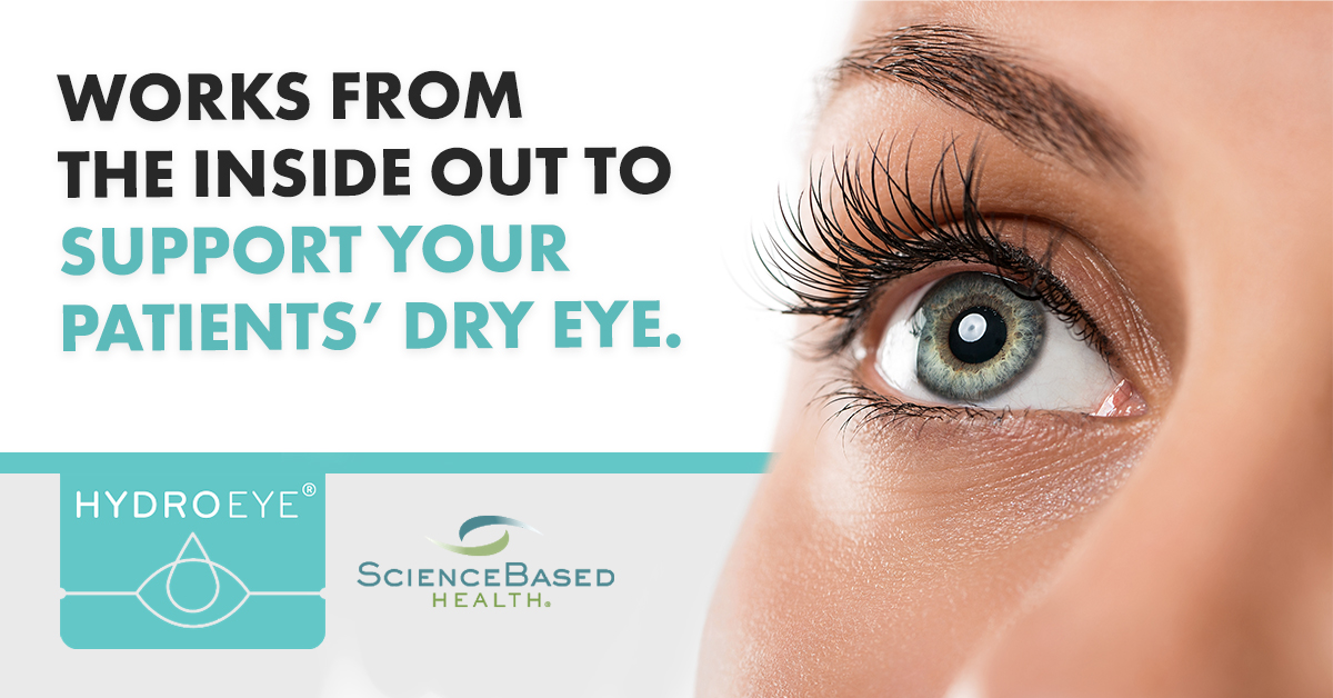 HydroEye offers GLA: the #DryEye Omega. Not found in fish or flax &amp; not easily obtained by our diet, GLA has been found to relieve dry eye in clinical trials. GLA, in combination w/ other key nutrients, helps HydroEye® support overall eye comfort. More at SBH.com.
