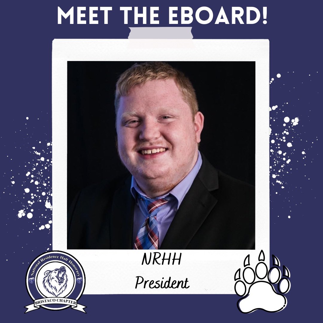 NRHHBSU's tweet photo. Meet Aidan, our President! Aidan is a junior, with two majors in History and Elementary Education.

As President, Aidan creates our meeting agendas, oversees our meetings, and helps plan our events! For potential event ideas, please email him: Amordas@student.bridgew.edu 🐻💙🤍 https://t.co/QZUorEPu8v