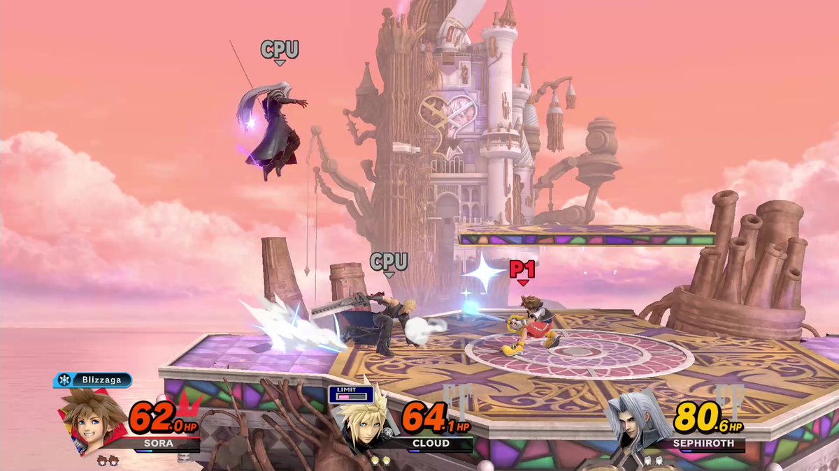 NintendoDE's tweet photo. Soras Stage ist Hollow Bastion. Wenn die Zeit oder die Versuche knapp werden, verwandelt der Effekt „In die Tiefe der Herzen“ den Hintergrund und zeigt bekannte Charaktere aus KINGDOM HEARTS. #SmashBrosUltimate https://t.co/RZqVBgAI0W