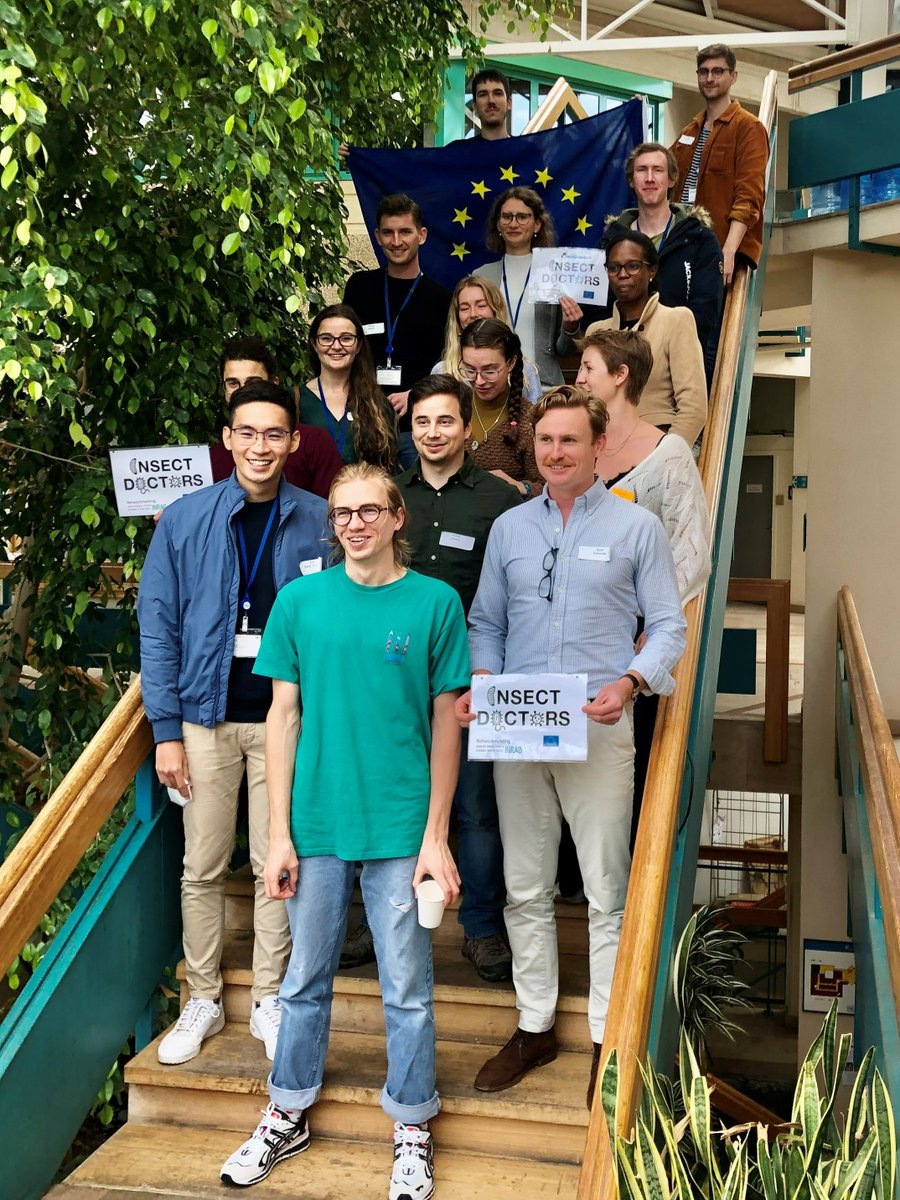 insectdoctors's tweet photo. At last!! The INSECT DOCTORs students finally meet in person for our network meeting at INRAE, France. Good to see collaborations developing in this great team of students @insectdoctors #MSCA 🦠🦗🧫🦟🪰😃 https://t.co/YzOaeol3XP