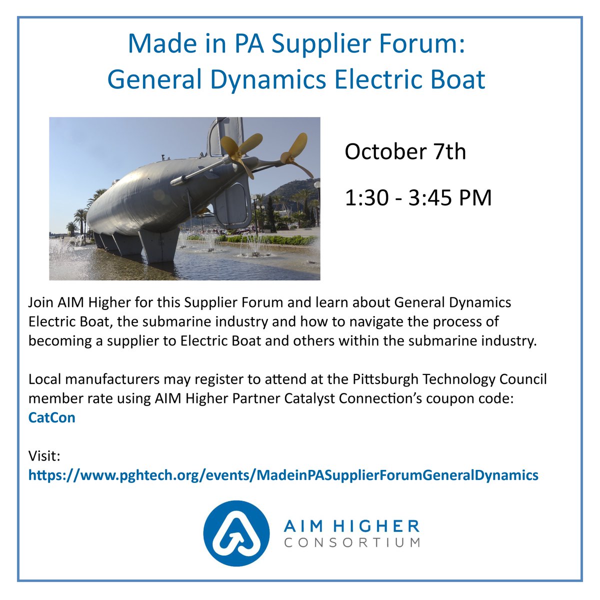 As a member of the AIM Higher Consortium, NCC encourages interested companies to participate in this forum!  It's another way to celebrate Manufacturing Month!