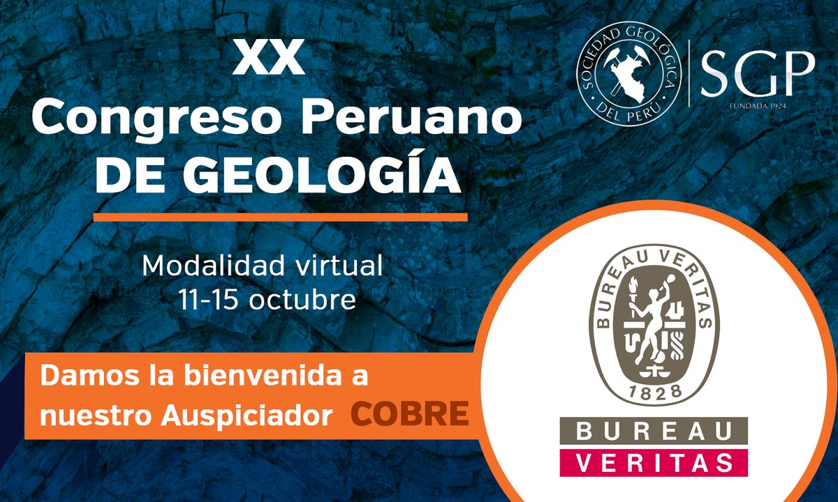 SocGeoPeru's tweet photo. @bureauveritas  es Auspiciador #COBRE del XX Congreso Peruano de Geología 2021.
Vea quién más patrocina y súmese: 
👉https://t.co/3KDCtVJp3i
@proactivoperu
@RevistaEnergiminas
@MinerAndinaComunicaciones
@horizonteminero 
https://t.co/DpS5R04KGb
@mineriaenergia https://t.co/0hHs2bjKDI