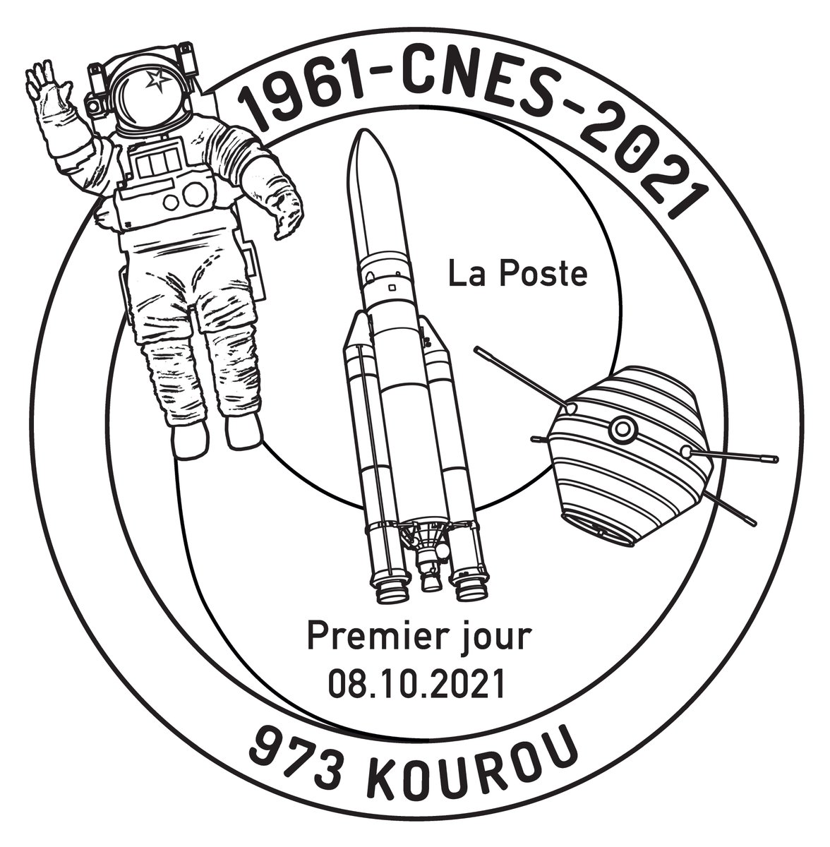 toutsurletimbre's tweet photo. 🚀[J-3] avant la vente anticipée du #timbre @CNES 1961-2021 émis à l'occasion des 60 ans de l'#agencespatiale
🗓️vend 8 et/ou sam 9 oct
📌 à #Kourou, #Toulouse et #Paris
▶️ horaires et adresses : https://t.co/KuXOAIsw5G
@CiteEspace @TlseMetropole @ville_de_Kourou 
@MuseeAirEspace https://t.co/wrztE9gvCE