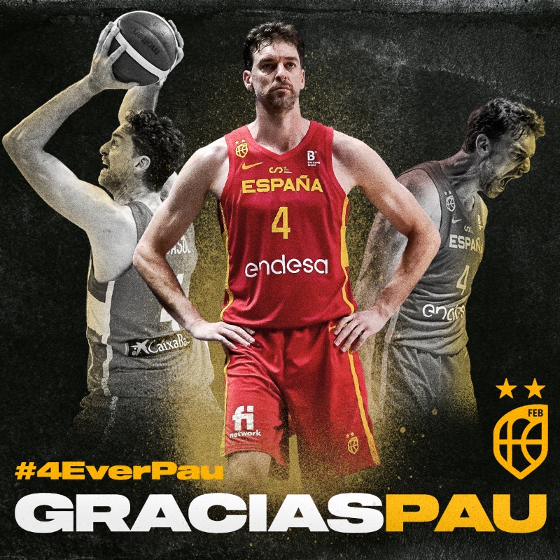 BaloncestoESP's tweet photo. #4EverPau 4️⃣ | Gracias, LEYENDA ❤️

Thank you, @paugasol ❤️

#LaFamilia #SomosEquipo