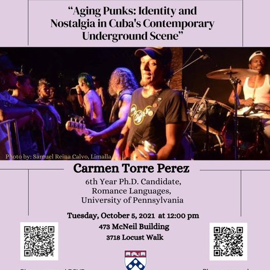 Today's talk with Carmen Torre Perez has been moved completely online. Scan the QR code in the poster. @LALS_UPENN