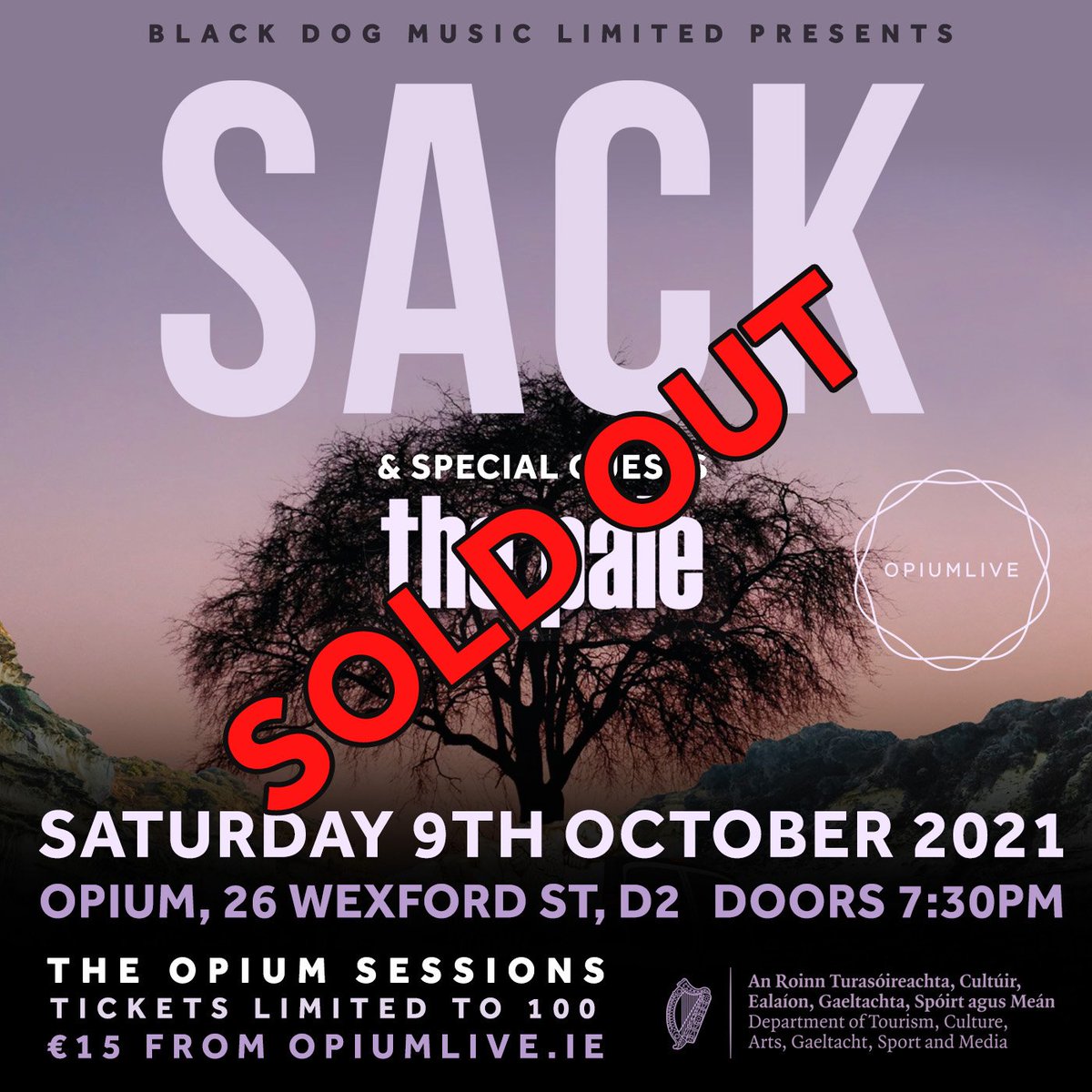 Saturday's show @OpiumLiveDublin with @thepalemusic is now officially Sold out. Thank you to all who bought tickets for the show, we are really looking forward to it. See you all ther
#sack #sacktheband #thepale #thepalemusic #opiumdublin #whelanslive #blackdogmusic  #dimplediscs