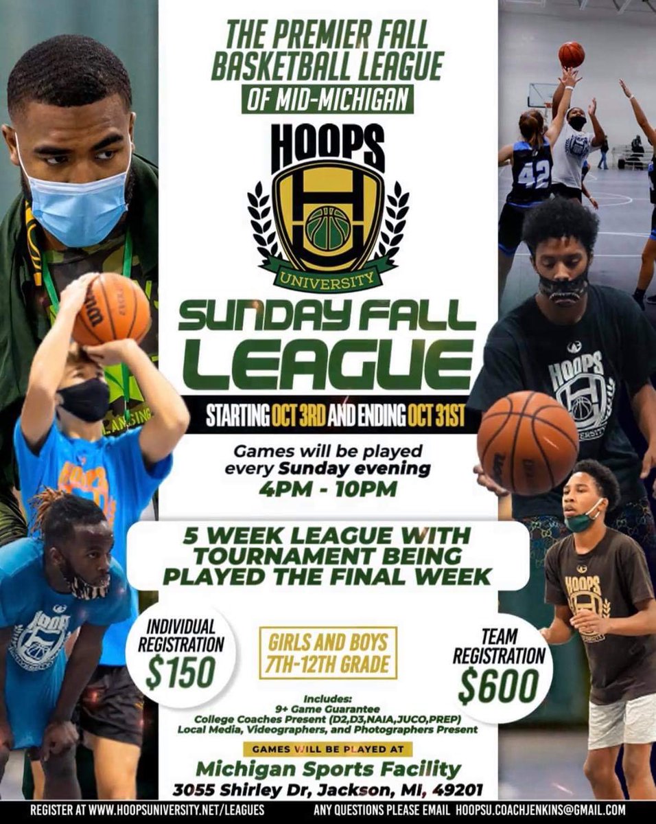 ‼️This league was a great event Sunday and Coach Jenkins is still allowing late registration if you would like to join!! Email him directly at hoopsu.coachjenkins@gmail.com 🏀