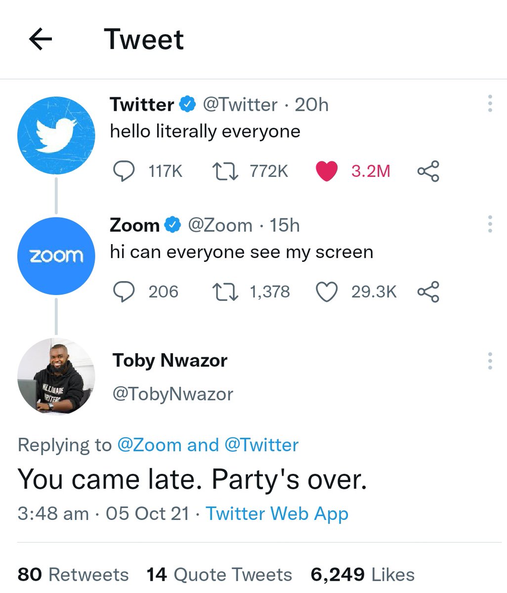 nimrazamankhan's tweet photo. Some of my favourites from @instagram @Facebook @WhatsApp outage. #helloliterallyeveryone 

#facebookdown
#instagramdown #Zuckerberg #serverdown #instagramdisabled https://t.co/yETokQ8WDn