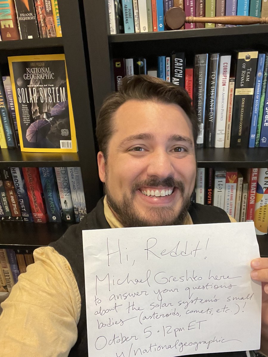 NatGeo's tweet image. Happy #WorldSpaceWeek2021! Today at 12pm ET we are doing a @Reddit AMA with Nat Geo science writer @michaelgreshko who wrote the September 2021 cover story about our solar system. Submit your questions for him here: on.natgeo.com/3izsWOo