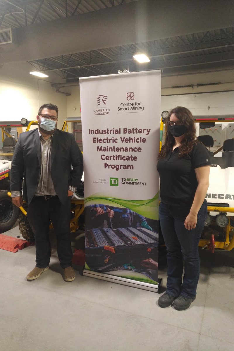 Thank you <a href="/TD_Canada/">TD (Canada)</a> for the $150,000 donation to the Industrial Battery Electric Vehicle Maintenance program. Learn more - bit.ly/2Ympcsx

<a href="/MacLeanEng/">MacLean Engineering</a> @CambCommunity <a href="/CambrianRD/">Cambrian R&D</a>