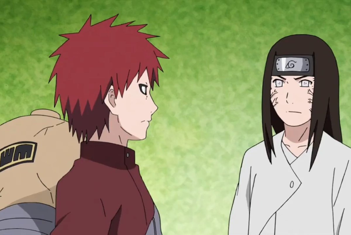 why's neji looking at gaara with byakugan.