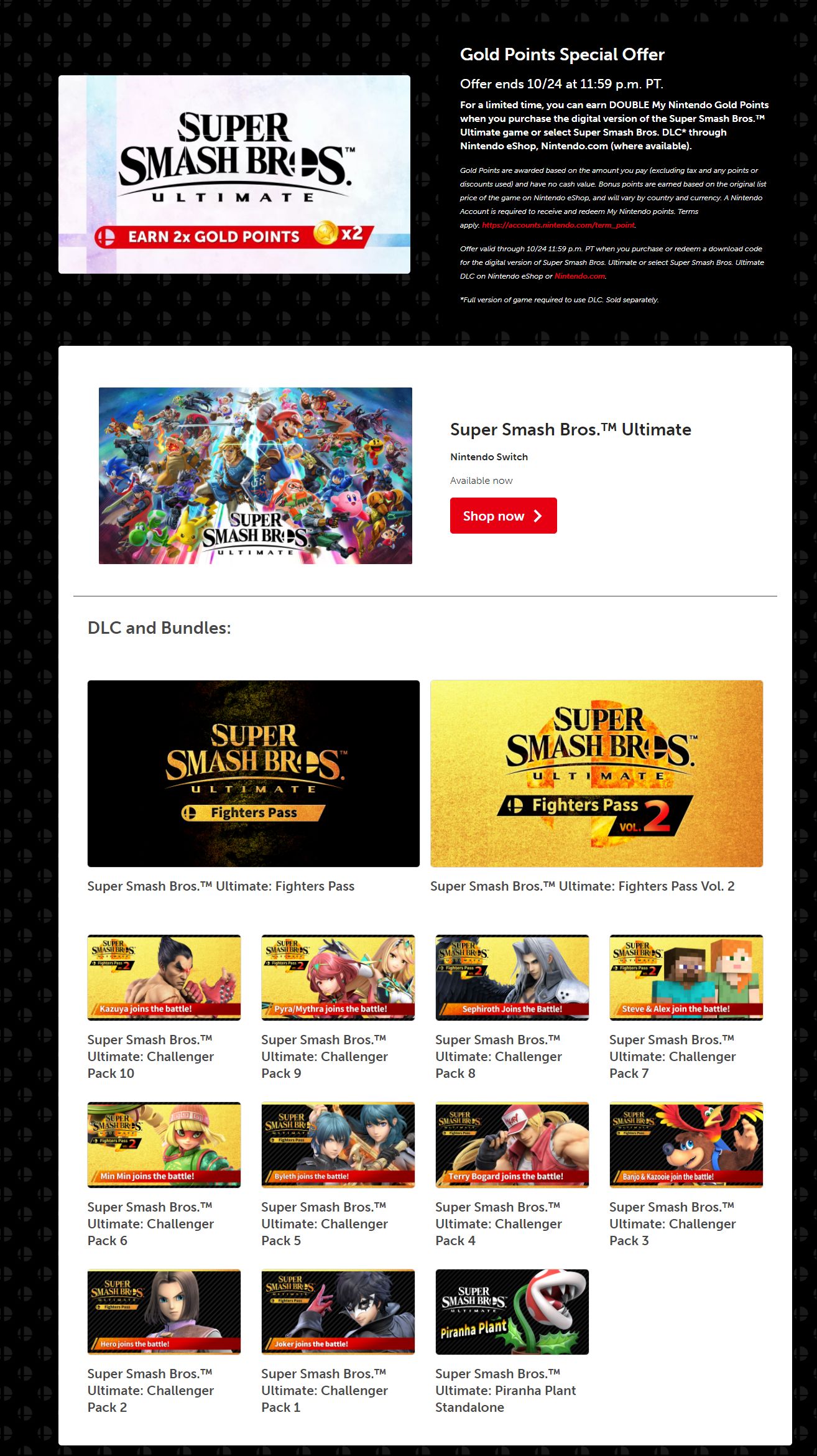 Earn double My Nintendo Gold Points on select digital Nintendo