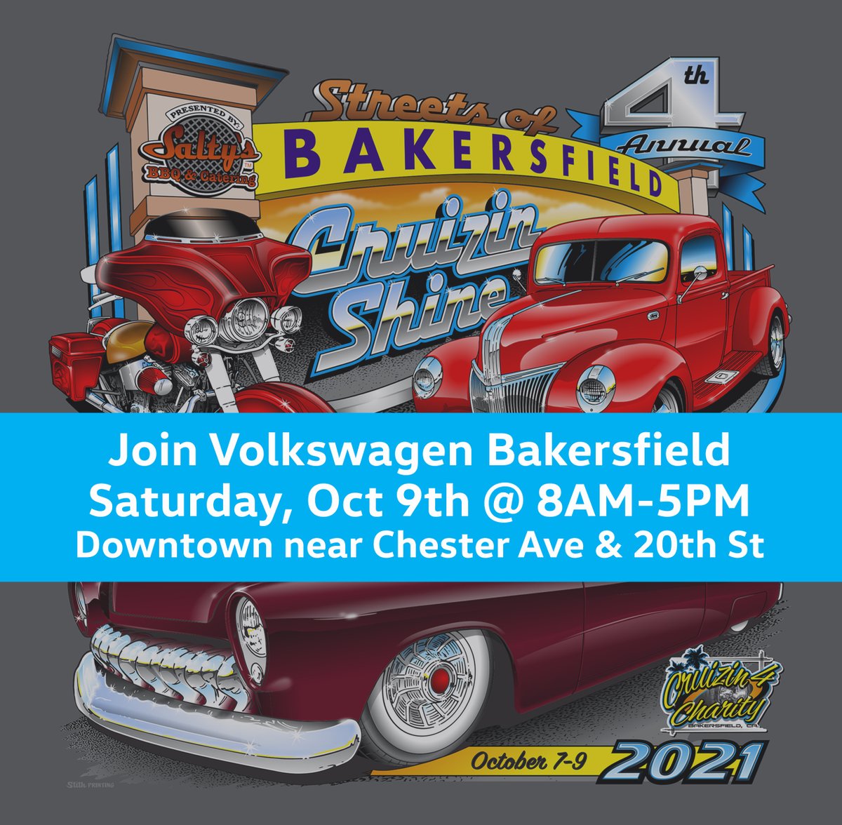 This Saturday, Oct 9th, we will be showcasing one of our newest models, hosting raffles, and will have product experts near our exhibit at the Streets of Bakersfield Cruizin Shine Car Show in Downtown Bakersfield... See you there!
#Volkswagen
#BakersfieldCarShow
#Cruizin4Charity