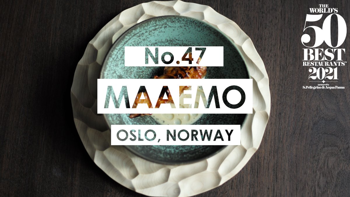 No.47 is Maaemo in #Oslo, #Norway! Meaning ‘Mother Earth’ in ancient Norse, Maaemo presents an authentic culinary journey through the Nordic landscape conceived by Danish chef Esben Holmboe Bang. #Worlds50Best @SanPellegrino <a href="/maaemo/">Maaemo</a> <a href="/EsbenHB/">Esben Holmboe Bang</a>