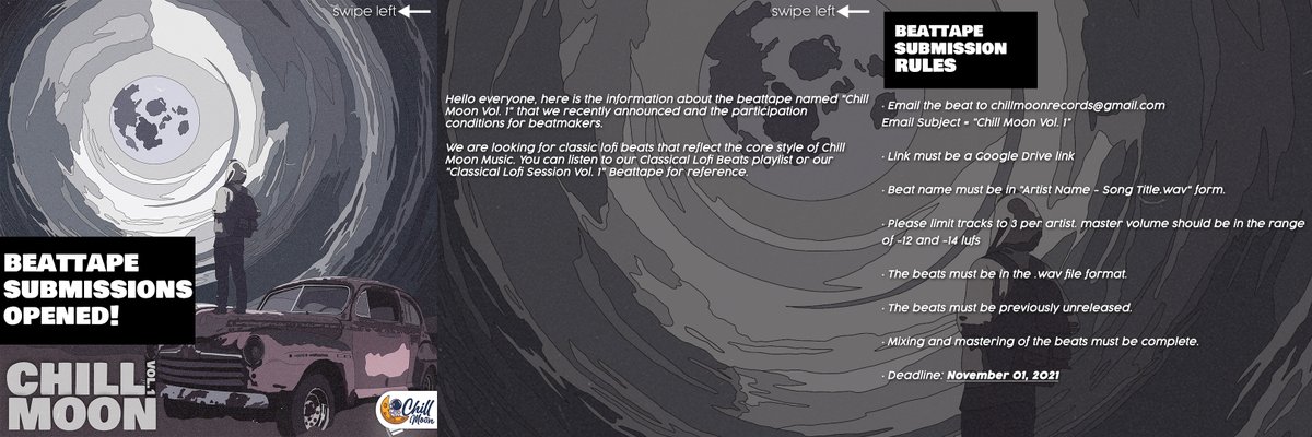 "Chill Moon Vol. 1" Beattape Submissions Opened !

Hello everyone, here is the information about the beattape named "Chill Moon Vol. 1" that we recently announced and the participation conditions for beatmakers.