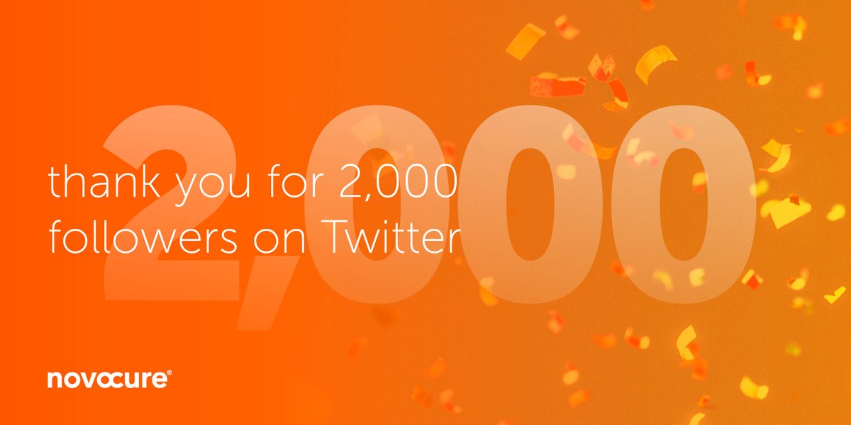Novocure's tweet image. Thank you to our 2,000 followers on Twitter for helping us share our mission of striving to extend survival in some of the most aggressive forms of cancer. We look forward to continuing to share our story with you!