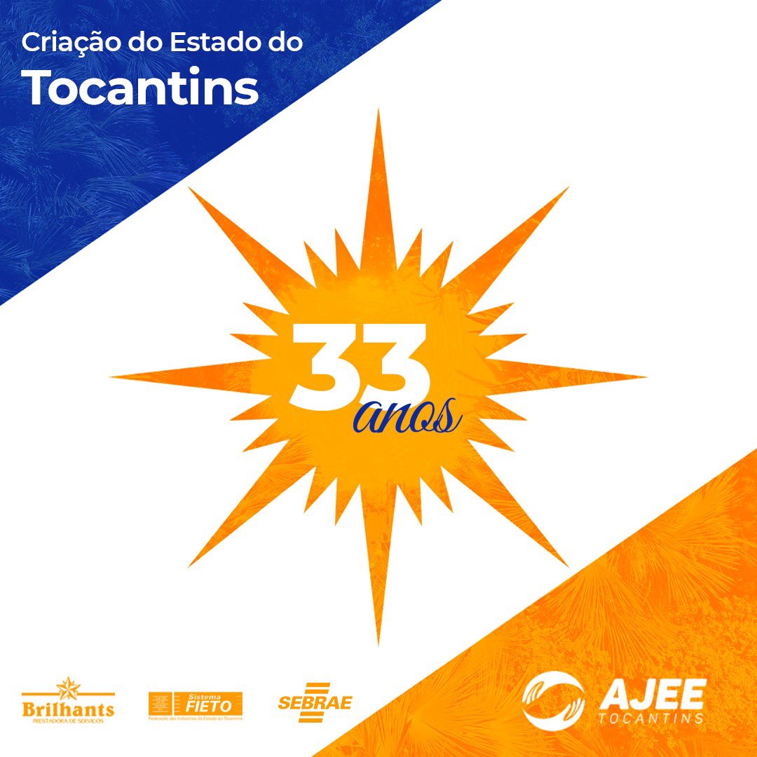 33 anos de lutas e conquistas. Parabéns, Tocantins! 👏🏻👏🏻🚀🚀