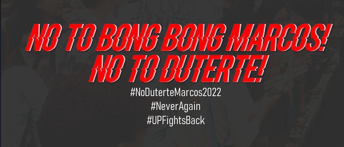 sidnigrace_'s tweet photo. I, Syd of @uplbgabyouth, vehemently oppose the rise of another tyrant leader in the form of Bong Bong Marcos!
Let us oppose all Marcosian efforts to reclaim Malacañang. Let us oppose tyranny and dictatorship!
#NoDuterteMarcos2022
#NeverAgain
#UPFightsBack https://t.co/gioEcOONmu