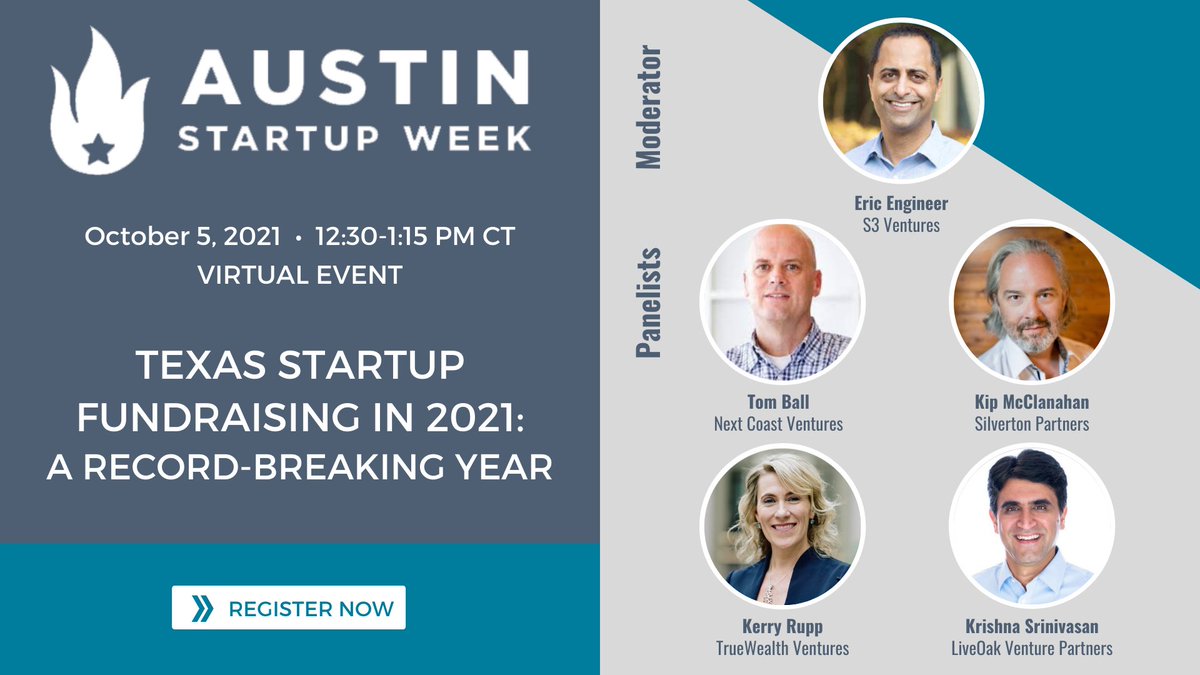 S3ventures's tweet photo. Today's the day! We're excited to be speaking at this year's #ASW21. We'll be sharing tips for fundraising & what's going on in the local market. @ericengineer @tball11 @kipmcc @kerry_rupp @krishnasrini https://t.co/ieiCV4eNnu
#TexasVC #AustinVC #startups #venturecapital https://t.co/pUcWpn96us