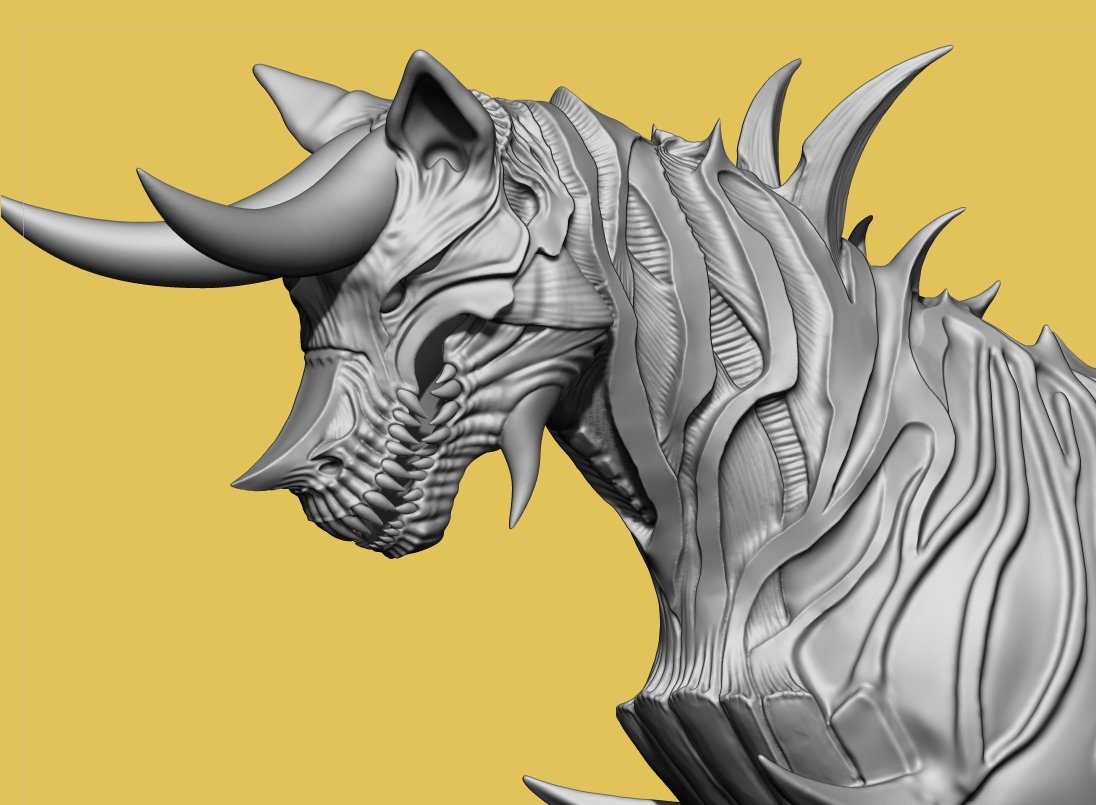 You've seen some of our realistic horse skins before, but we also have some rare fantasy skin #NFTs in the mix! Here's a work-in-progress render from one of our talented artists! 👹🐴