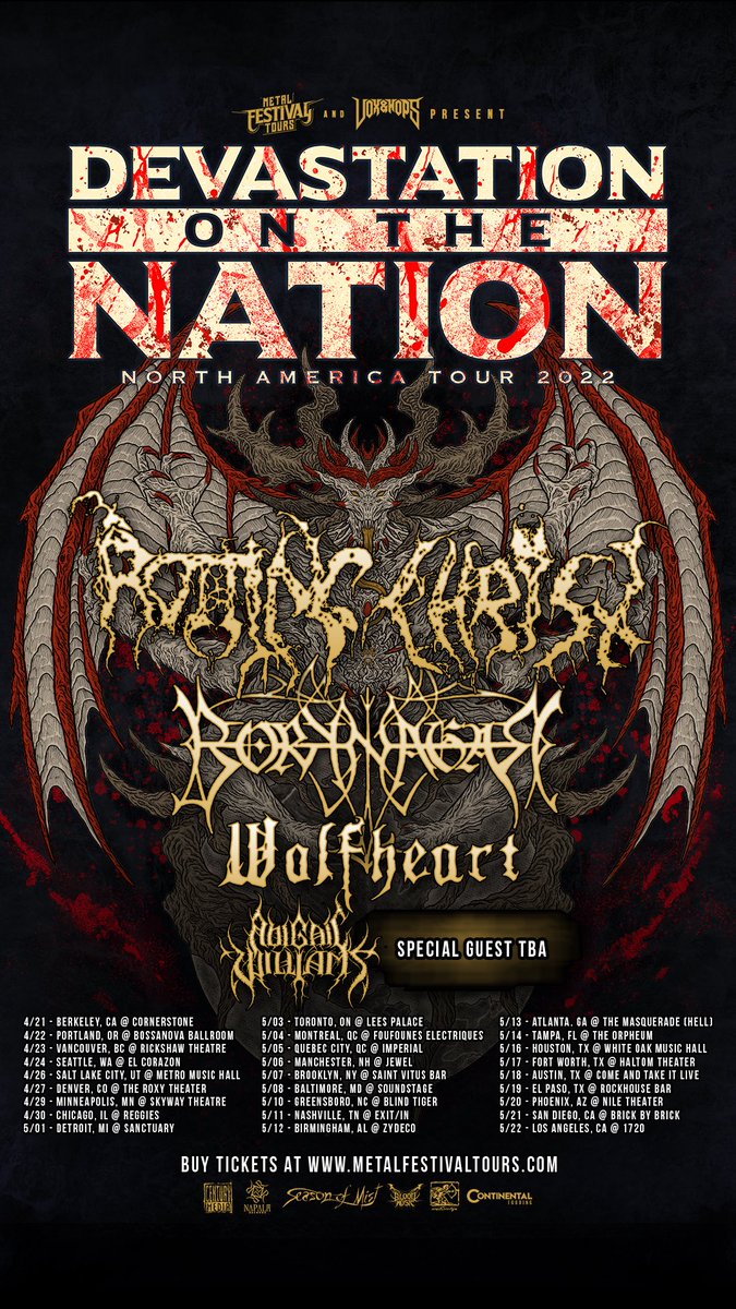Wolves are coming back to NA! Get your tickets: metalfestivaltours.com #wolfheart #wintermetal #northamerica #devastationonthenation