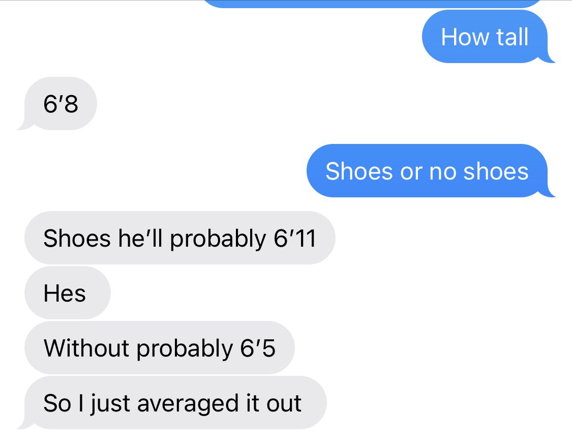 Coach_Greenman's tweet image. Best response I’ve gotten from a coach when asking for a player’s height.