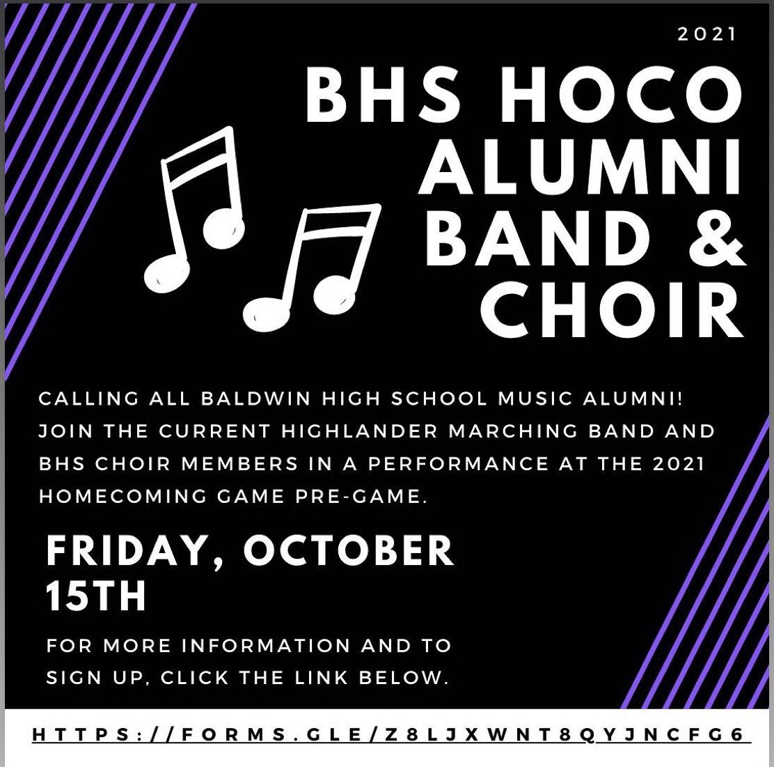 BHS is hosting marching band and choir alumni on October 15th!! Come join us by following the link below😁🎶

bwmusic.net/alumni-night.h…
