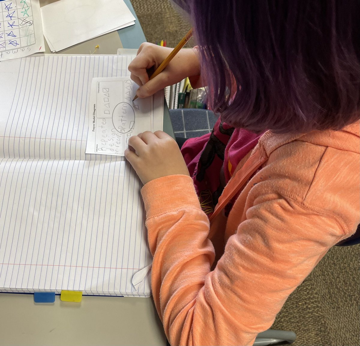 MichelleTranchi's tweet photo. It brings me great joy to see students using the frayer model for vocabulary in their math journals! @silviahoem1 @jennguck #findyourjoy https://t.co/rCSWtzvmES