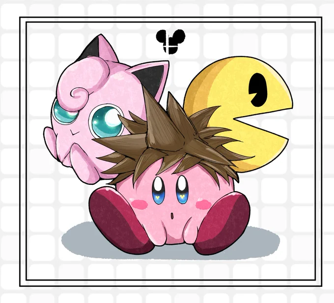 ただ丸いキャラを3体描いただけです。 
