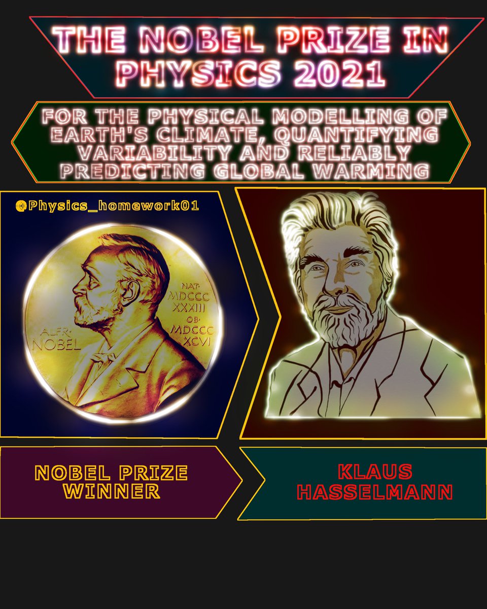 19Sid_Isai's tweet photo. Nobel Prize in Physics 2021 to Klaus Hasselmann for " the physical modeling of earth's climate, quantifying variability and reliably predicting global warming "
#quantumphysics #quantum #quantummechanics #quantumtheory #equations #physics #appliedphysics #physicsfun #physicslover https://t.co/I3QkfczRkG