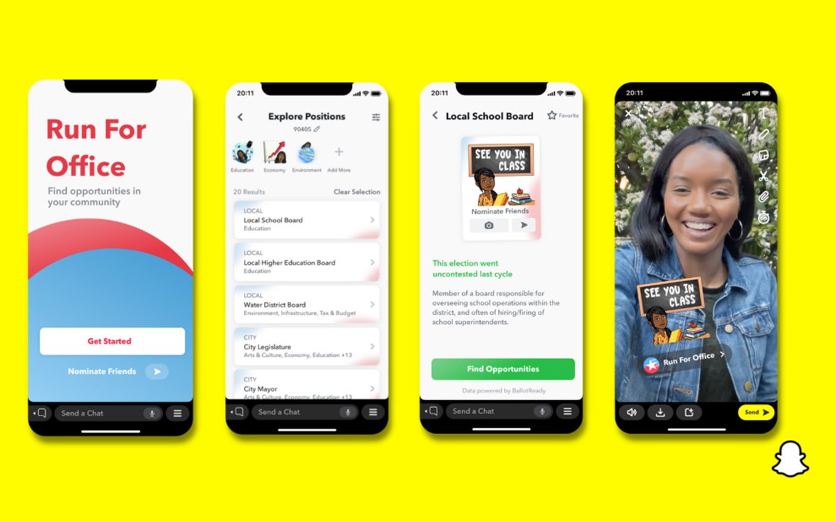Snapchat's newest in-app tool encourages young people to run for office