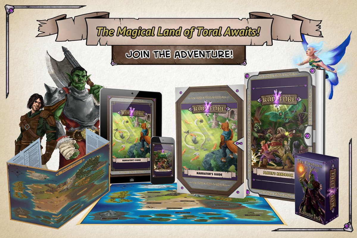 Rupturerpg_Ekko's tweet photo. Join the land of Toral today! The #Kickstarter has launched and we are excited for what adventures your parties will enjoy! When you back the project, unlock the Kickstarter exclusive Sunborn and Moonborn classes. Link in bio. #RuptureRPG #ttrpg #tabletopgaming #dnd #dndfam #rpg https://t.co/x1G3P9hbNB
