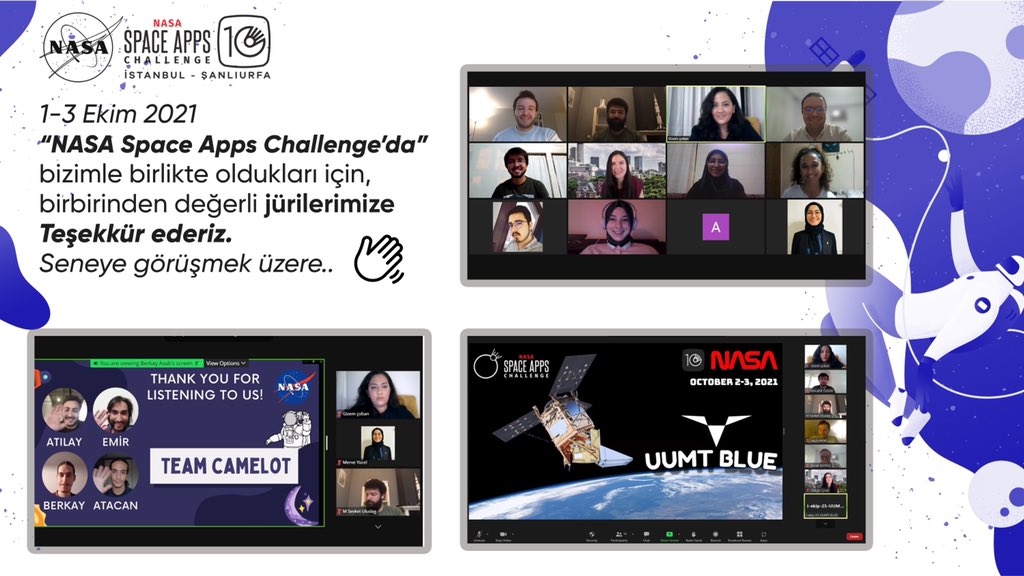 sacturkey's tweet photo. NASA Space Apps Challenge’da bizimle birlikte oldukları için değerli jürilerimize teşekkür ederiz. https://t.co/XmmdGvG9Zy
