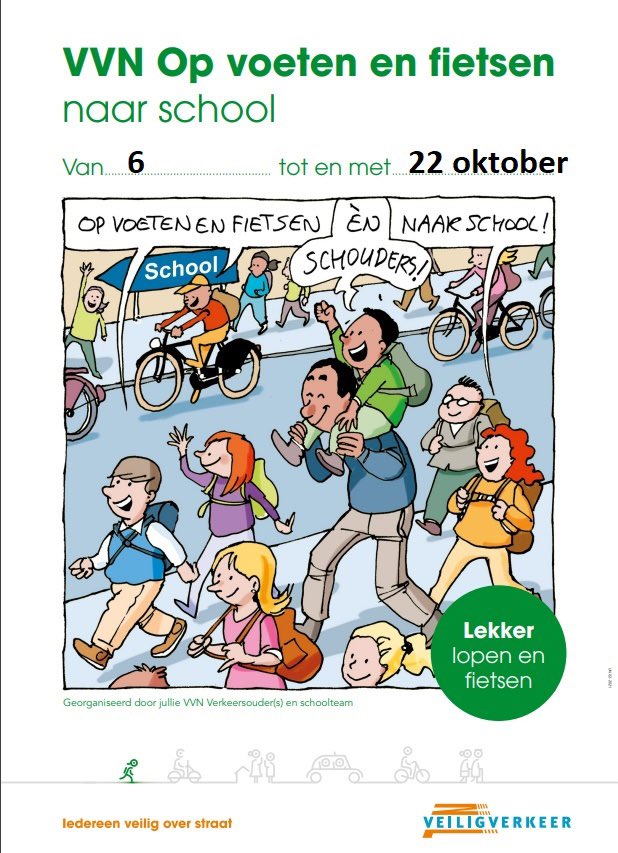 Morgen start het project 'Op voeten en fietsen naar school'. Wij zijn benieuwd wie morgen een eerste sticker kan verdienen op zijn/haar stickerkaart! Uw kind doet toch ook mee? 😁 <a href="/VVNMaasland/">VVN Maasland</a>
