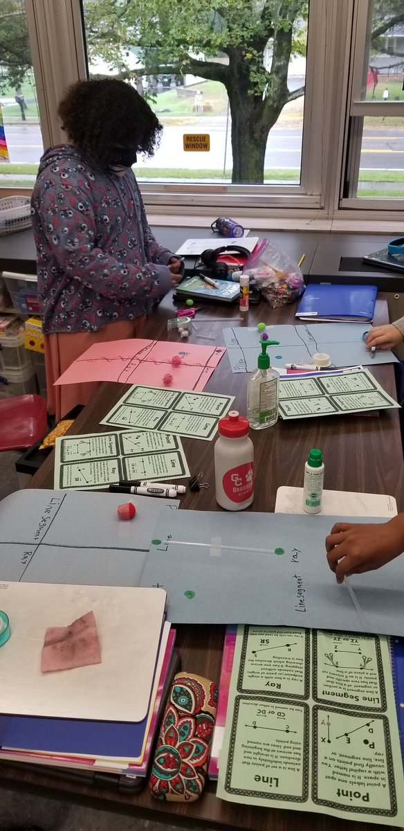 Using different materials to make points, lines, rays and line segments