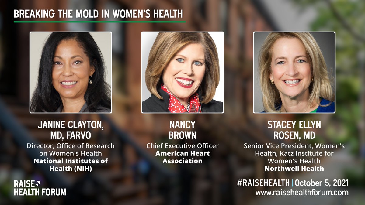 Big takeaway: sex and gender must be considered from the outset, not as an after thought. Thank you @JanineClaytonMD/@NIH_ORWH; @NancyatHeart/@American_Heart; and of course our own @drstaceyrosen/@NorthwellHealth #RaiseHealth #womenshealth