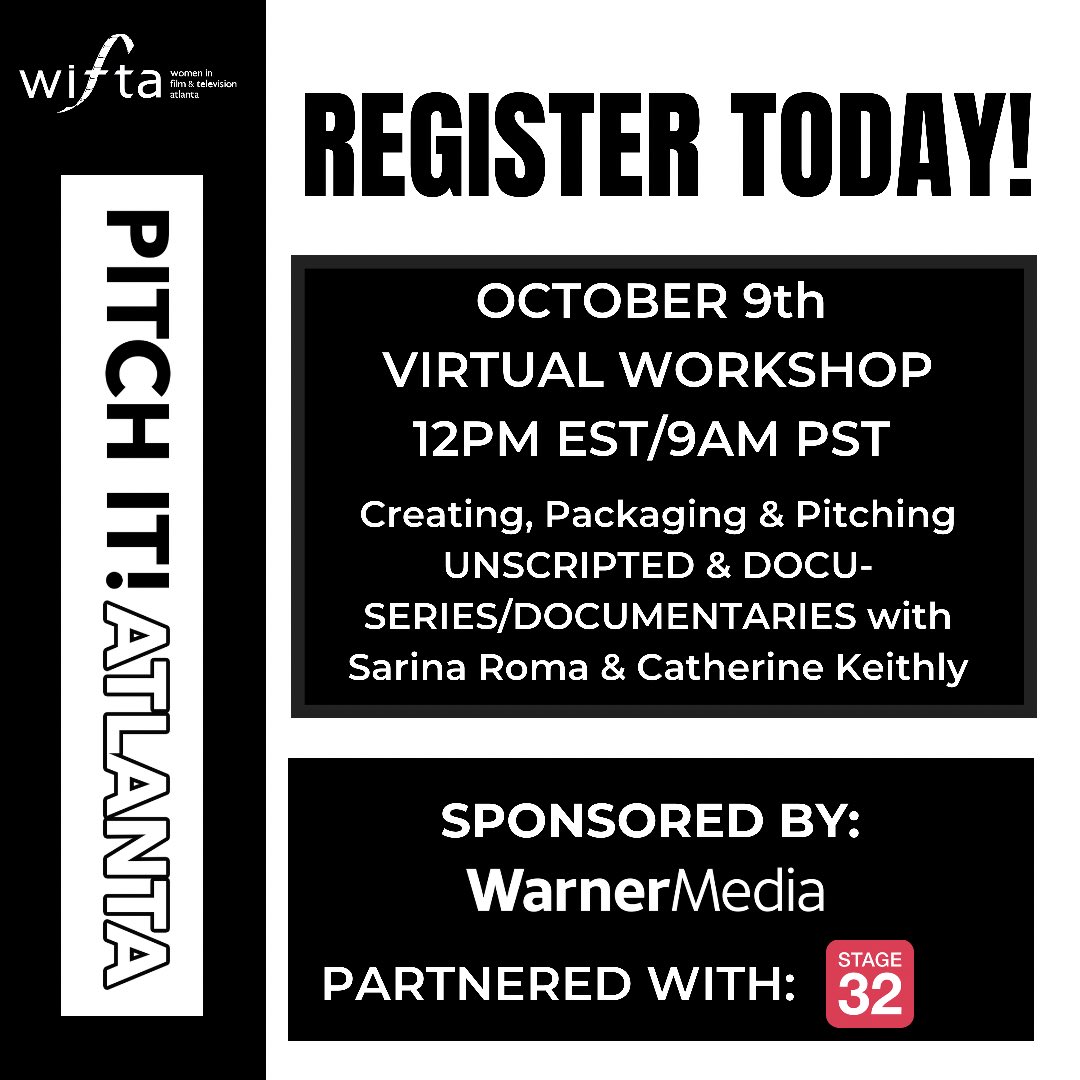 WIFTAtlanta's tweet photo. We are back with workshop #2 of our Pitch Fest! This Saturday is Creating, Packaging and Pitching: Unscripted &amp; Docu-series/Documentaries. Join Sarina Roma and Catherine Keithly as they drop some knowledge on us, link for the tickets in our bio! https://t.co/1wTV0hfa9L