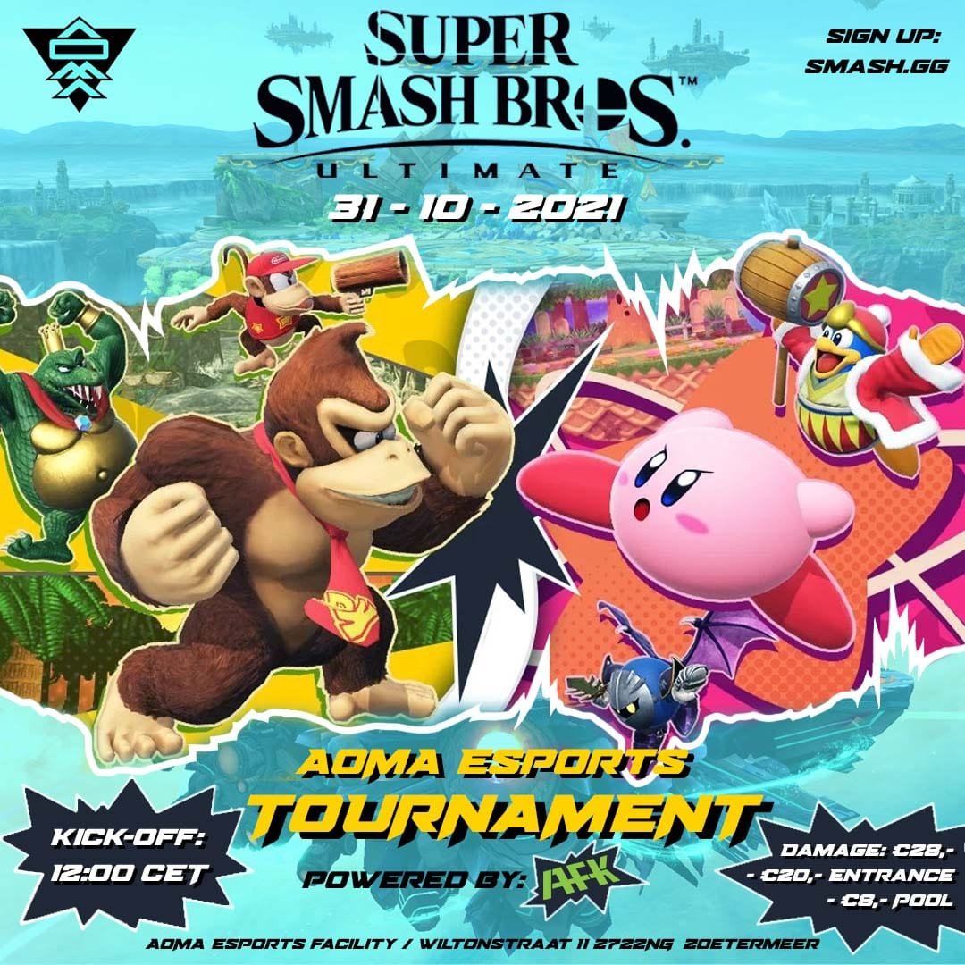 AomaEsports's tweet image. Sign ups are open!!!
A One Man Army Esports is hosting a 128 man tournament on 31-10-2021
Sign up through smash.gg/aomaesports