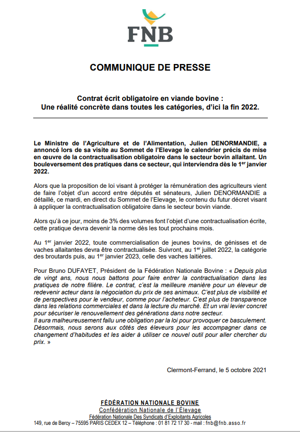 Calendrier 2023 Agriculteur Fnb On Twitter: "Contrat Écrit Obligatoire En Viande Bovine : Une Réalité  Concrète Dans Toutes Les Catégories, D'ici La Fin 2022  Https://T.co/Sa6Qwpiisa Https://T.co/K1Egbjzx52" / Twitter