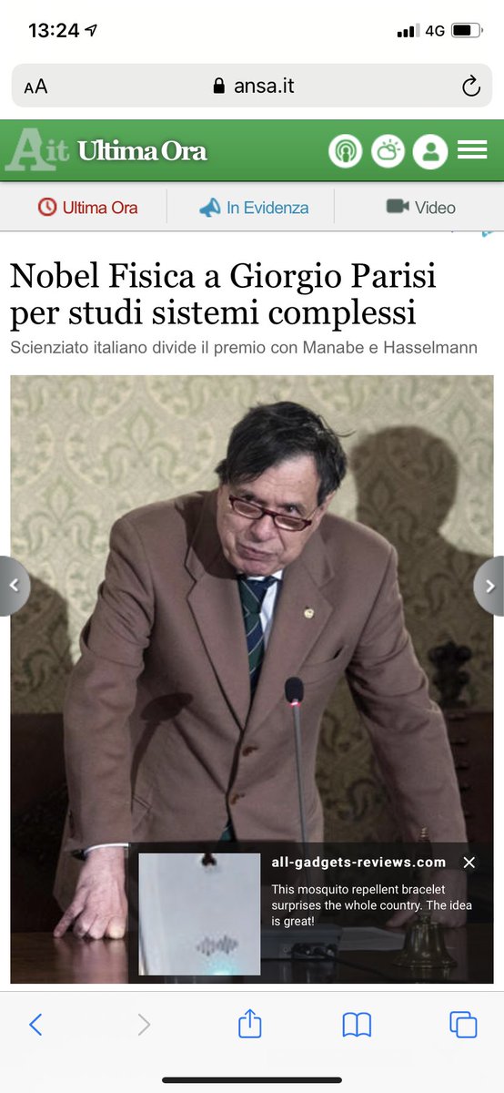Flavia_Messina_'s tweet photo. So proud that a wonderful professor such as Giorgio Parisi has won the Nobel Prize in Physics.  Well Deserved prof! La Sapienza sarà sicuramente fiera di lei!! https://t.co/tIi9tXg6Ti