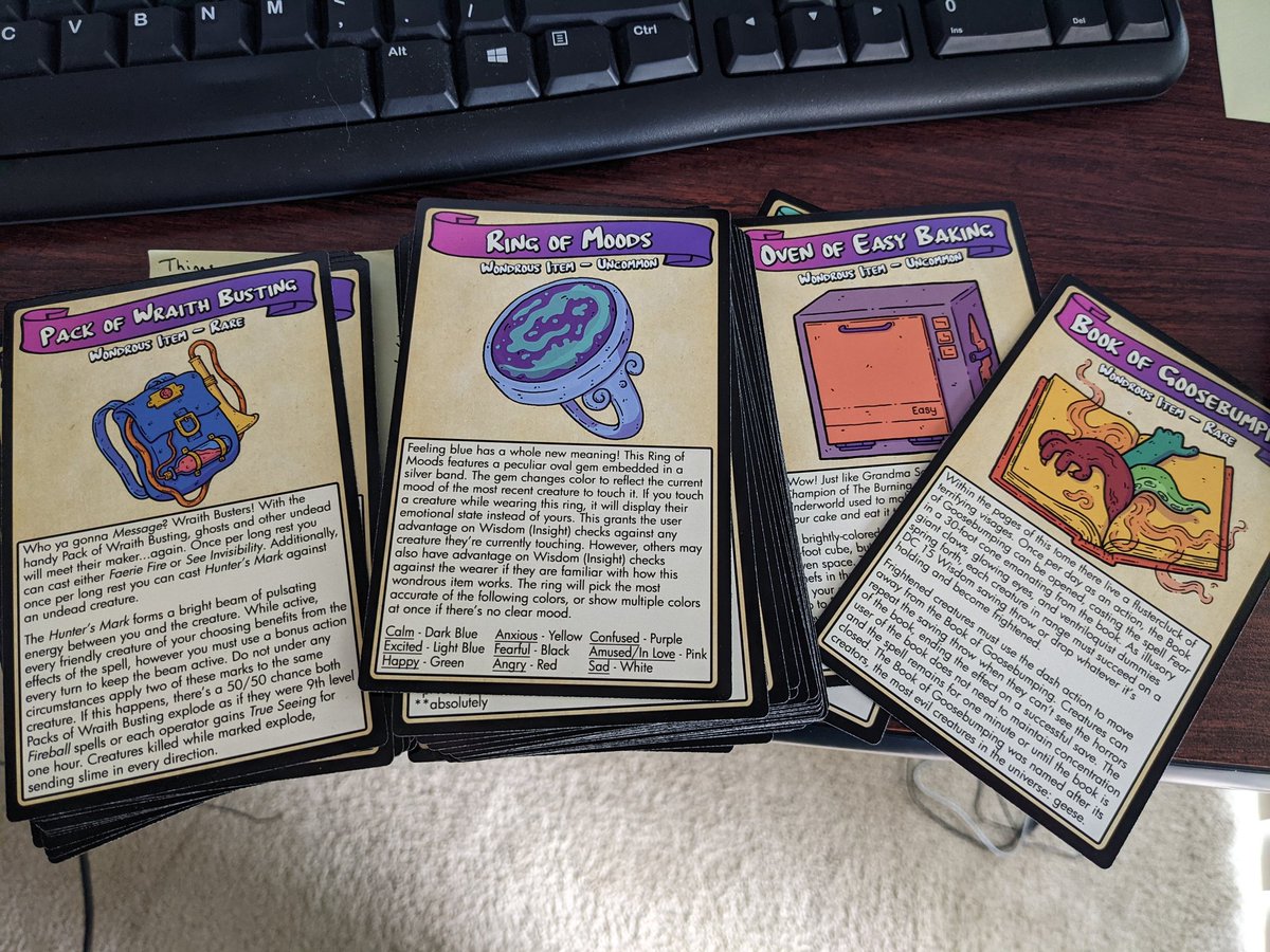sirchadwin's tweet photo. Checked my mailbox and found my Deck of Nostalgic things waiting. @BypesJypesHypes killed it again with this set! Can't wait to use this in my upcoming games! #dnd5e #DnD #dungeonsanddragons https://t.co/D7fpOLpUwj