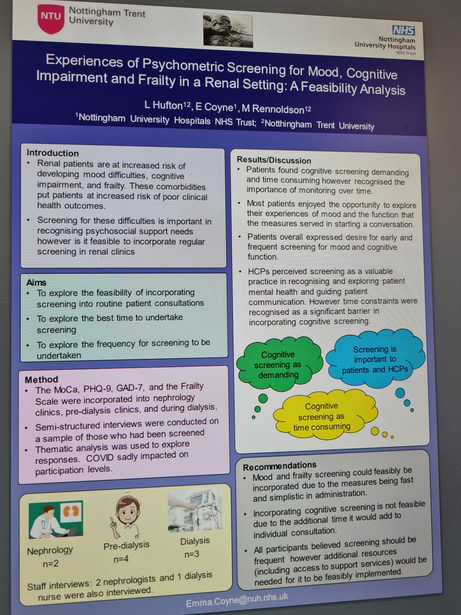 Congratulations <a href="/Law_Ree/">Laurie</a> for presenting our poster so well and highlighting how some screening can be incorporated into routine clinical practice #UKKW2021 <a href="/TeamRenal/">The Renal Team@nuh</a>  <a href="/ClinPsyNUH/">ClinPsyNUH🌈</a>